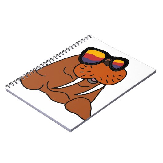 Funny Walrus die zonnebrillen draagt Notitieboek (Linkerzijde)