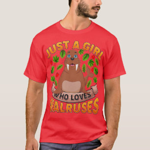 Funny Walrus Dierenvriend gewoon een meisje dat va T-shirt