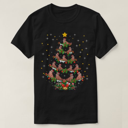 Funny Walrus Lover Xmas Gift Walrus kerstboom T-shirt (Design voorkant)