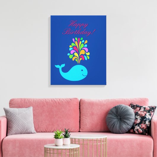 Funny walvis canvas afdruk (Insitu (Woonkamer))