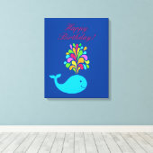 Funny walvis canvas afdruk (Insitu (Houten vloer))
