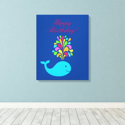 Funny walvis canvas afdruk (Insitu (Houten vloer))