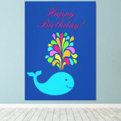 Funny walvis canvas afdruk (Insitu (Houten vloer))