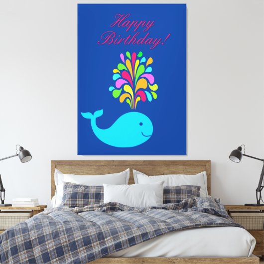 Funny walvis canvas afdruk (Insitu (Slaapkamer))
