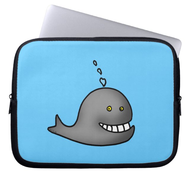 Funny walvis laptop sleeve (Voorkant)