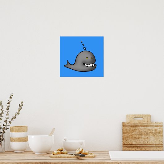 Funny walvis poster (Keuken)