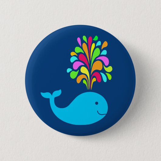 Funny walvis ronde button 5,7 cm (Voorkant)
