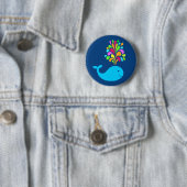 Funny walvis ronde button 5,7 cm (In situ)