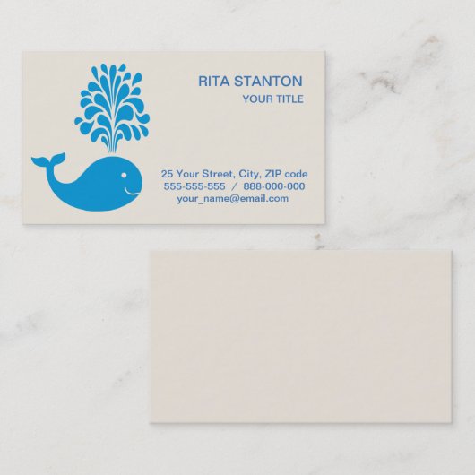 Funny walvis visitekaartje (Voorkant / Achterkant)