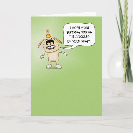 Funny Warm de kokkels van je hart. Kaart (Voorkant)