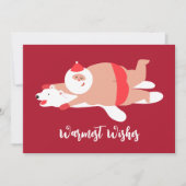 Funny Warmste Wensen Santa Holiday Kaart (Voorkant)