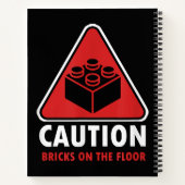 Funny Warning Attach Building Blocks Bricks on Fl Notitieboek (Achterkant)