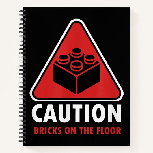 Funny Warning Attach Building Blocks Bricks on Fl Notitieboek (Voorkant)