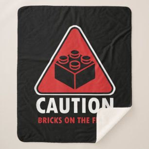Funny Warning Attach Building Blocks Bricks on Fl Sherpa Deken