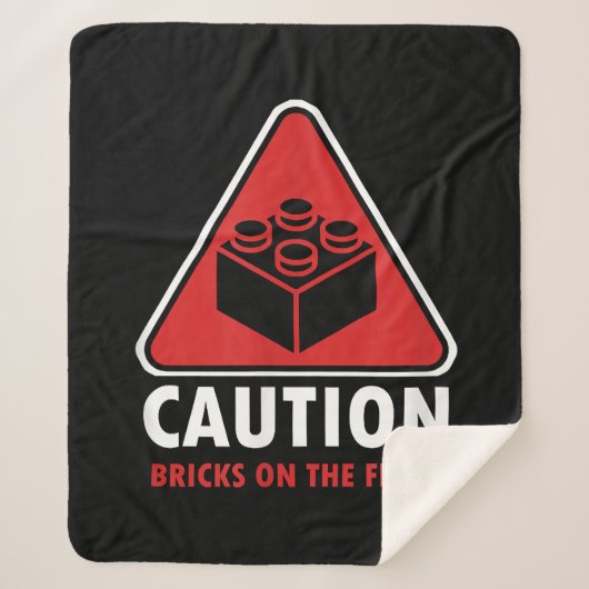 Funny Warning Attach Building Blocks Bricks on Fl Sherpa Deken (Voorkant)