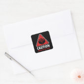 Funny Warning Attach Building Blocks Bricks on Fl Vierkante Sticker (Envelop)