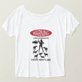 FUNNY Warning Boerderij Patrolled by Crazy Goat LA T-shirt