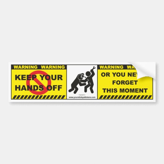 Funny Warning Bumpersticker Decal Label A12 (Voorkant)