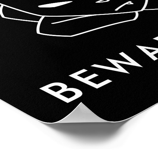 Funny Warning Cat | Voorzichtigheid van de boeg Poster (Hoek)