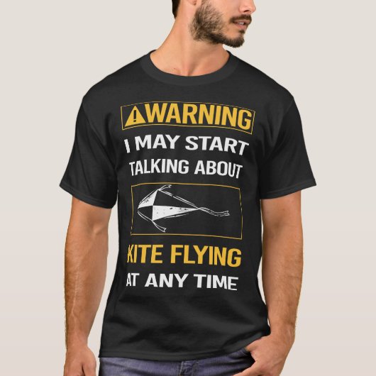 Funny Warning Kite Flying T-shirt (Voorkant)
