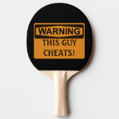 Funny Warning Ping Pong Cheater Smack Talk Tafeltennisbatje (Achterkant)