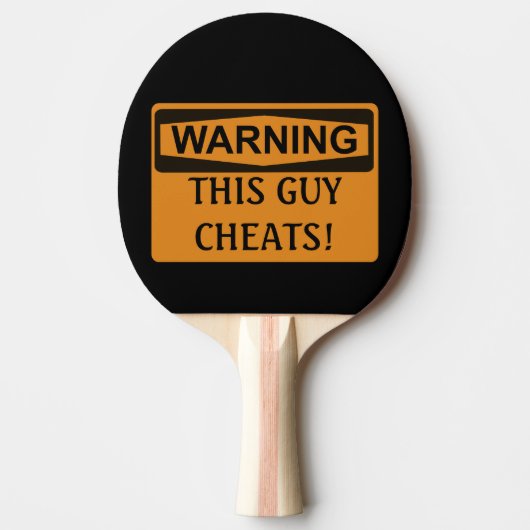 Funny Warning Ping Pong Cheater Smack Talk Tafeltennisbatje (Voorkant)