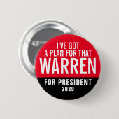 Funny Warren voor President 2020 Ronde Button 5,7 Cm (Voorkant /achterkant)