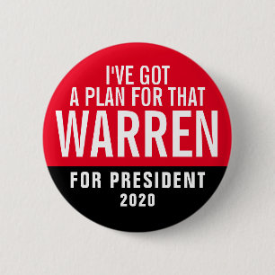 Funny Warren voor President 2020 Ronde Button 5,7 Cm