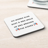 Funny Washington Quote, Funny Kitchen Quottes Bier Onderzetter (Linkerzijde)