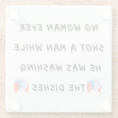 Funny Washington Quote, Funny Kitchen Quottes Glazen Onderzetter (Achterkant)