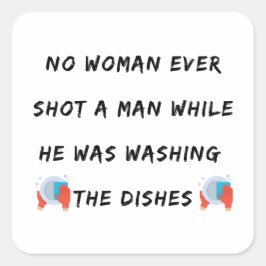 Funny Washington Quote, Funny Kitchen Quottes Vierkante Sticker
