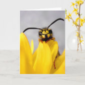 Funny Wasp Greeting Card Kaart (Gele Bloem)