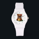 Funny Watch Gift met Happy Baby Beer Horloge<br><div class="desc">Schattigee Honey Beer Horloges - MIGNED schilderij ontwerp</div>
