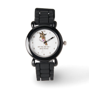 Funny Watch met Playful Giraffe - Smile Horloge
