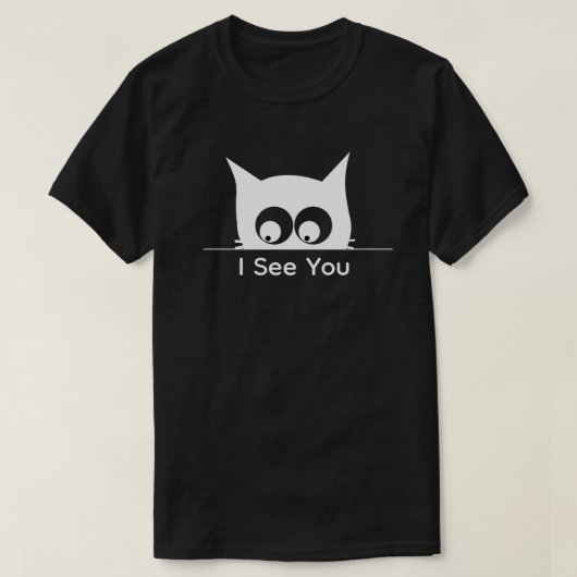 Funny Watching You Cat Cute Minimal T-shirt (Design voorkant)