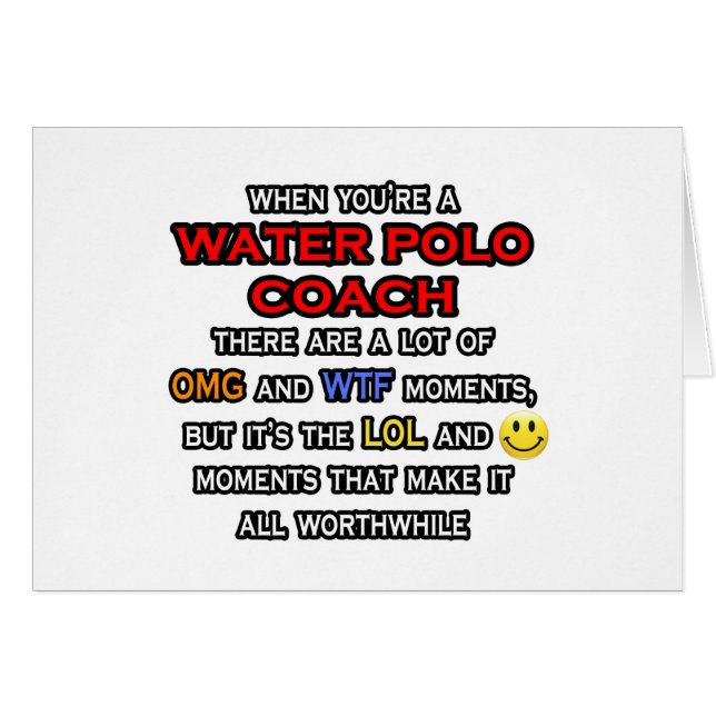 Funny Water Polo Coach ... OMG WTF LOL (Voorkant Horizontaal)