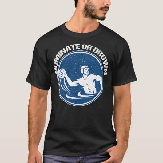 Funny Water Polo Shirt, enz. Dominate or Drown Wat (Voorkant)