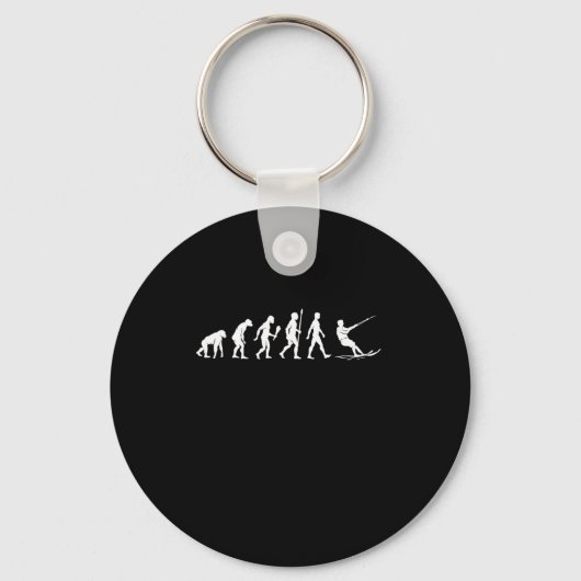 Funny Water Skiing Evolution Skiing Gift Idee Sleutelhanger (Voorkant)