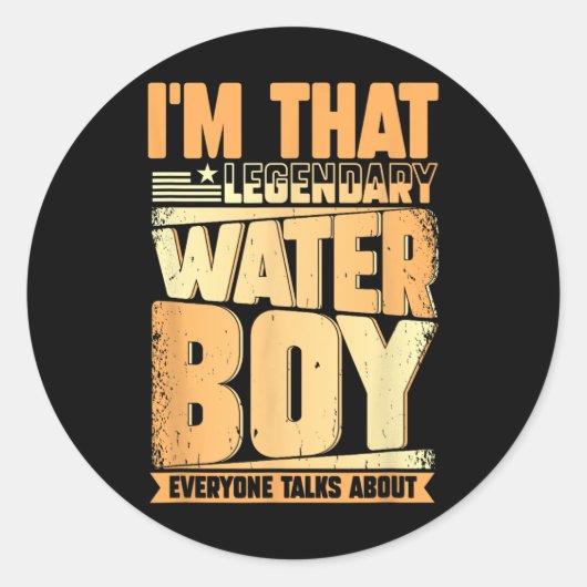 Funny Waterboy Football Team Manager Hydration SPE Ronde Sticker (Voorkant)