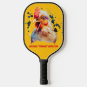 Funny Watercolor Chicken Personalized Pickleball Paddle (Voorkant)