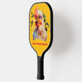 Funny Watercolor Chicken Personalized Pickleball Paddle (Links)