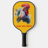 Funny Watercolor Chicken Personalized Pickleball Paddle (Voorkant)