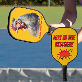 Funny Watercolor Chicken Personalized Pickleball Paddle