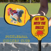 Funny Watercolor Chicken Personalized Pickleball Paddle