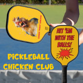 Funny Watercolor Chicken Personalized Pickleball Paddle