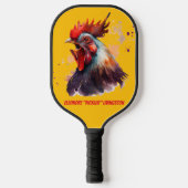 Funny Watercolor Chicken Personalized Pickleball Paddle (Voorkant)