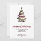 Funny watercolor Christmas tree greeting card Feestdagenkaart (Voorkant)
