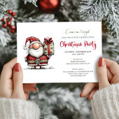 Funny watercolor Santa Christmas party invitation Kaart