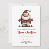 Funny Watercolor Santa Classic Holiday Greeting Feestdagenkaart (Voorkant)