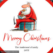 Funny Watercolor Santa Personalized Party Plates Papieren Bordje